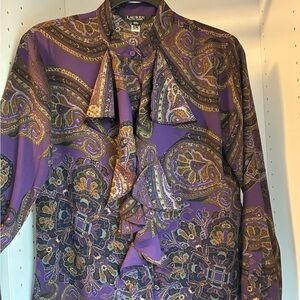 Ralph Lauren Purple Paisley Blouse